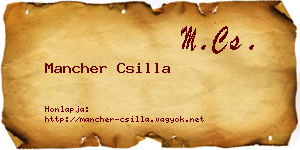 Mancher Csilla névjegykártya