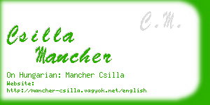 csilla mancher business card
